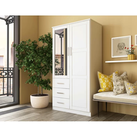Armoire de chambre moderne et populaire, armoire de rangement en bois de luxe, grande armoire avec miroir pour chambre à coucher, meubles d'armoire