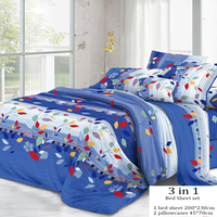 Parures de draps plats en gros à prix abordable, sur mesure, 3 pièces, en microfibre, avec 2 taies d'oreiller