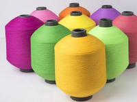 Fil à filer 100 % polyester DTY75D/2, teint, haute élasticité, antibactérien, pour chaussettes, pulls, chaussures, chapeaux