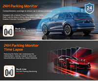 Caméra embarquée double objectif 4K UHD avec connexion WiFi au téléphone portable, vision nocturne, enregistreur DVR pour voiture