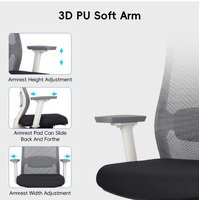 Chaise de bureau ergonomique pivotante et inclinable avec dossier haut en maille, fonction massage et roulettes, idéale pour les cadres