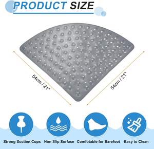 Alfombrilla de baño en forma de abanico, antideslizante para el suelo de la ducha - Product Image 2