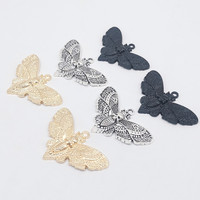 Papillon de nuit gothique Halloween crâne squelette tête breloques insecte volant breloque pour la fabrication de bijoux collier boucles d'oreilles bricolage artisanat fournitures