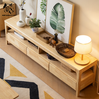 Meuble TV en bois massif personnalisable avec rangement pour salon, prix de gros direct usine, idéal pour hôtels modernes