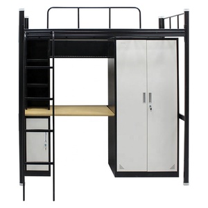 <span class=keywords><strong>Lit</strong></span> superposé en acier moderne et peu encombrant avec <span class=keywords><strong>bureau</strong></span> d'étude et armoire mobilier pour chambres d'adolescents Auberges et dortoirs scolaires - Product Image 2