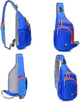 Sac bandoulière en polyester avec logo personnalisé, imperméable, petit sac à bandoulière unisexe, sac de poitrine, sac à dos de jour avec poche latérale en mesh, sac de sport