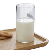 Mug à lait en verre borosilicate haute résistance avec logo personnalisé, 320 ml, compatible micro-ondes et lave-vaisselle, design moderne pour les fêtes