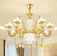 Nouvelle suspension d'hôtel vintage européenne 2026, éclairage LED, art classique, salle à manger moderne, cristal pas cher, lustre turc rétro, lampe 10 90
