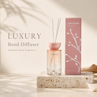 Diffuseur à bâtonnets personnalisé 200 ml, Parfum d'ambiance Pêche Rosée, Marque privée, Achat en gros OEM pour Cadeau, Commerce de détail, Boutique, Hôtel et Spa