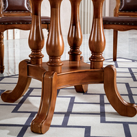 Table de salle à manger ronde en bois massif au design moderne américain avec plateau rotatif Ensemble de chaises haut de gamme pour hôtels et familles