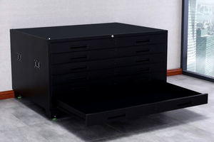 Steel Flat File Cabinet with Drawers for Home Office Workshop School Metal Plan <b>Storage</b> of Maps <b>Drawings</b> and Rental Drawers - Product Image 4
