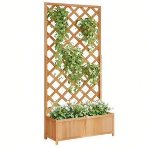 Enrejado y jardinera de madera de 6 pies, rectangulares, resistentes a la putrefacción, para cercas de patios y decoración de jardines - Product Image 1