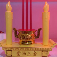 Encensoir électronique sans chaleur ni fumée, bougie d'encens simulée à LED, pour monuments commémoratifs, cérémonies funéraires de bébés et lieux de culte