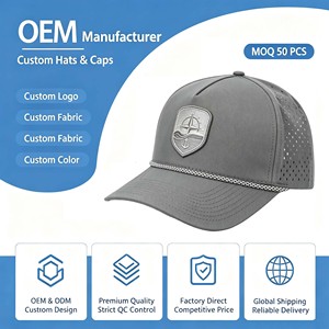 Nouvelle Casquette de Baseball Sportive en Coton Respirant et Imperméable à 5 Panneaux avec Logo Personnalisé en PVC et Boucle Métallique pour Papa Golfeur - Product Image 1