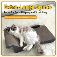 Chaise longue-lit pour chat écologique tout-en-un - Lit pour chat en carton ondulé durable et résistant à l'usure, sûr