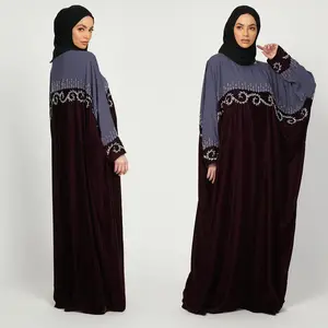 加大码宽松阿巴亚定制布卡迪拜珠饰刺绣穆斯林连衣裙收集女性长裙