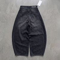Jeans en denim délavé coupe ample rétro pour hommes, style dégradé, coupe lâche, vente en gros