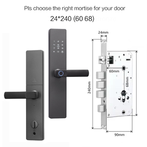 Serrure Intelligente Double Empreinte Digitale Anti-Effraction avec <span class=keywords><strong>Clé</strong></span> Physique d'Urgence, Corps Durable, Universelle pour <span class=keywords><strong>Porte</strong></span> Intérieure Maison, Bureau, Hôtel - Product Image 6