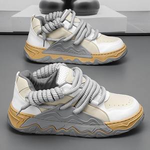 Zapatos nuevos para hombre estilo coreano, versátiles, deportivos, a la moda, con suela gruesa, mocasines elegantes para hombre, par original casual. - Product Image 3