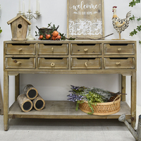 Meuble d'entrée/hôtel/appartement INNOVAHOME, panneau décoratif, style farmhouse, durable, en bois vintage, 8 tiroirs, étagères antiques