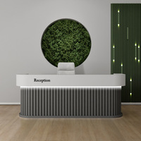 Comptoir de réception moderne en bois de style européen avec finition peinte pour entreprise, hôtel, hall, salon de beauté, magasin de vêtements, bar