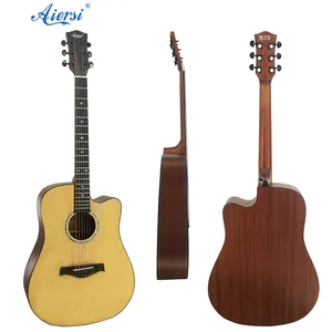 Aiersi Thương Hiệu Cutaway 41 Inch Rắn Vân Sam Top Acoustic Guitar Giá Bán Buôn OEM ODM Tùy Chỉnh Nhạc Cụ Để Bán