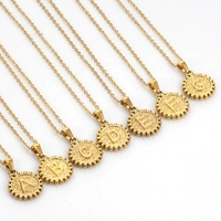 Collares con Iniciales Chapados en Oro de 18K Estilo Vintage para Mujer, Joyería Delicada con Cadena de Eslabones para Combinar, Material de Acero Inoxidable