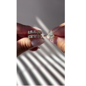 Ensemble de bagues de luxe pliables avec diamant de laboratoire taille marquise de 2 carats, en or jaune 14K 18K VVS, pour bijoux personnalisés certifiés - Product Image 1