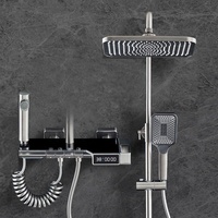 <strong>Top</strong> Luxury <strong>Piano</strong> Keys Modern Bath Faucet Brass Best <strong>Sellers</strong> Bathroom Tap Sets Wall Matte Grey LED Thermostatic Shower Set