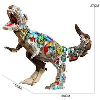 Set de Bloques de Construcción Creativo MOC Dragón Tiranosaurio de Más de 1388 Piezas, Rompecabezas Ensamblable de Partículas Pequeñas, Juguete MJI 13050