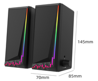 Speaker Mini komputer, Audio komputer kualitas tinggi berkabel USB pengeras suara kecil Desktop Laptop rumah Subwoofer dengan RGB