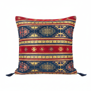 ¡El mejor vendedor! Funda de cojín WithDark azul-rojo turco con Kilim turco diseño .... Hecho en Turquía. De Turquía - Product Image 2