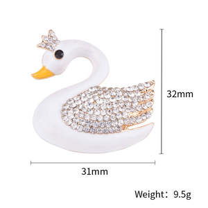 Broche Cygne Entièrement Sertie de Diamants pour Femme, Style Élégant et Frais, Accessoire Vestimentaire, Épingle de Poitrine, Broche de Luxe Légère - Product Image 5