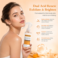 Spray Corporel Exfoliant Éclaircissant à l'Acide Kojique Pur à 99% et au Curcuma, Végétalien et Biologique, Marque Privée OEM ODM