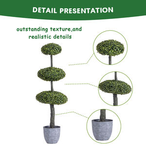 Árbol en maceta de <span class=keywords><strong>TRIPLE</strong></span> BOLA DE hoja de cacahuete verde Artificial de Topiary al por mayor de <span class=keywords><strong>para</strong></span> decoración de entrada de pasarela de porche delantero - Product Image 6