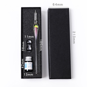 Set di penne calligrafica inglese per gli studenti gradiente vetro arte calligrafia pratica con confezione regalo per la scrittura - Product Image 5