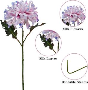 Flores de Crisantemo Artificiales de PU de Alta Calidad al por Mayor, Cabeza Súper Grande de 25 cm, Tacto Real, Hechas a Mano, para el Día de la Madre - Product Image 3