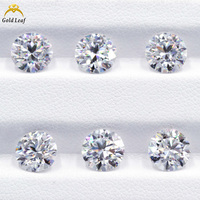 Pierre de Moissanite de Laboratoire en Stock Local aux États-Unis, Ornementée de Feuilles d'Or, VVS1, Petite Taille 0,8-2,9 mm, 5 carats/sac, Pierre Ronde à Taille Brillante, Blanche, D Moissanite