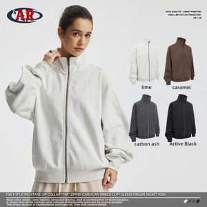 Camiseta Deportiva <span class=keywords><strong>de</strong></span> <span class=keywords><strong>Cuello</strong></span> Redondo y Ajuste Delgado <span class=keywords><strong>de</strong></span> 430g con Cierre <span class=keywords><strong>de</strong></span> Cremallera y <span class=keywords><strong>Cuello</strong></span> Alto, Puños Acanalados, Estilo Cardigan, ODM/OEM - Product Image 4