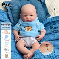Poupée Bébé en Silicone de 16'' Haute Simulation, Nouveau-né Garçon, Bouche Ouverte, Poupées Reborn Tendance pour Cadeaux de Fêtes - Vente en Gros