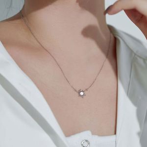 Dylam New Arrival Elegant Women Sterling Silver Diamond Gemstone 5A Zirconia Sun Synthetic <b>Opal</b> Pendant <b>Necklace</b> - Product Image 4