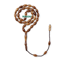 Perles de Tasbih ovales coniques en graines de Kuka, 5*9mm, 33/99 perles, Misbaha, vente en gros de l'usine Winon