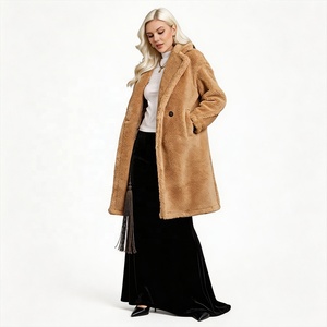 <span class=keywords><strong>Manteau</strong></span> Teddy pour femme - Élégant <span class=keywords><strong>manteau</strong></span> en fausse fourrure à double boutonnage, veste d'hiver chaude mi-longue - Logo personnalisé - Product Image 1