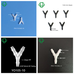 JU Y Type Tee Connector <b>PP</b> Plastic Transparent 1.6-12.7mm Flexible Tubing Adapter For Rubber Hose Connection - Product Image 3