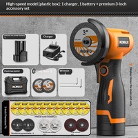 Mini-meuleuse d'angle à moteur à balais avec batterie au lithium Komax 16,8 V - Machine de polissage et de découpe rechargeable multifonctionnelle pour la maison