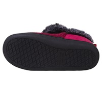 Chaussons unisexe en feutre et fausse daim, couleur bordeaux, chauds pour l'automne et l'hiver, avec col en laine, sans talon, doublure en peluche et semelle EVA, vente en gros