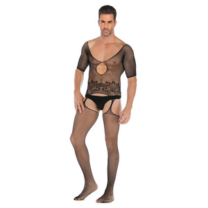 Western 2022 – Lingerie Sexy pour hommes, demi manches, chaussettes une pièce, body Sexy en maille, sous-vêtements Sexy pour hommes - Product Image 5
