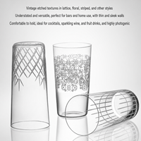 Gelas Highball Kristal Ukir Tangan Gaya Jepang Collins Tumbler untuk Gin Tonic Kopi Koktail Restoran Bar Grosir