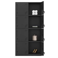 Armoire en acier moderne, casier de rangement polyvalent en métal avec serrure à clé, conception démontable pour la maison, l'appartement, l'école, l'hôtel, la salle de bain