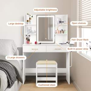 Coiffeuse moderne simple et multifonctionnelle pour rangement coiffeuse économique <span class=keywords><strong>pratique</strong></span> pour chambre à coucher pour petits appartements Nouveau style de maquillage - Product Image 2